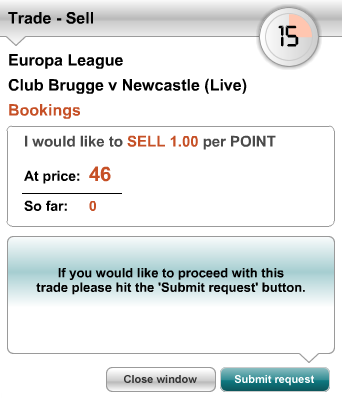 Sell Total Bookings Points at 46 – Club Brugge Vs Newcastle 