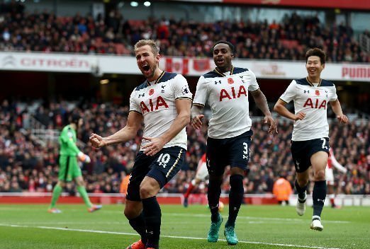 Harry Kane scoring against Arsenal