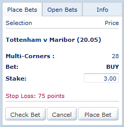 Buy Multi-Corners at 28 – Tottenham Vs Maribor