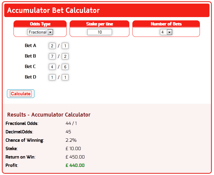 Accumulator calculator cheap