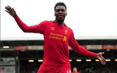 Daniel Sturridge celebrates scoring for Liverpool. He is odds of 10/3 with Bet Victor to score the first goal for England against Montenegro
