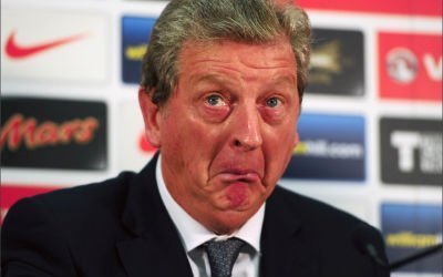 Roy Hodgson pulls a funny face while in an England press conference